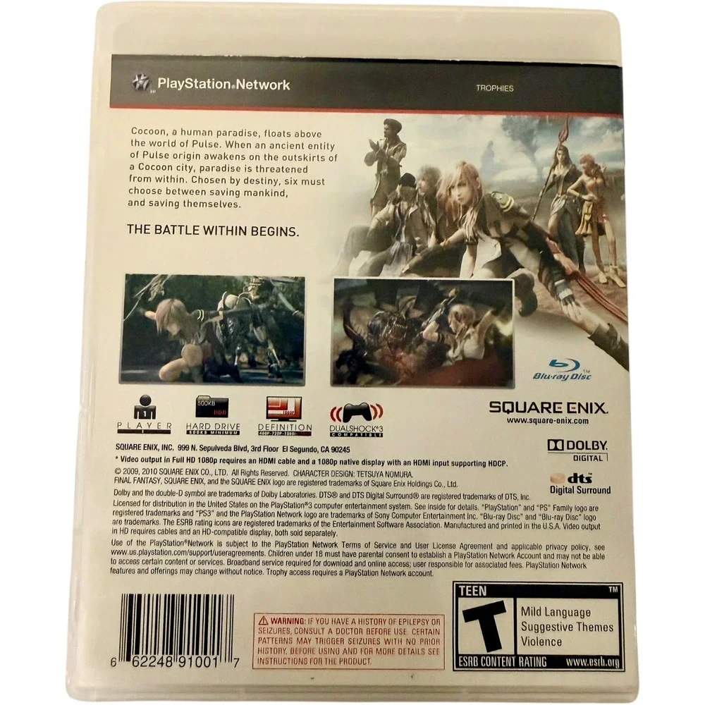 Square Enix Final Fantasy XIII PS3 Role Playing Game Complete CIB Excellent